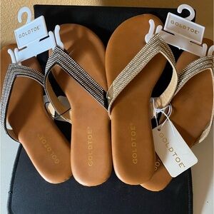 Two pair of Goldtoe sandals.  Brand new with tags.